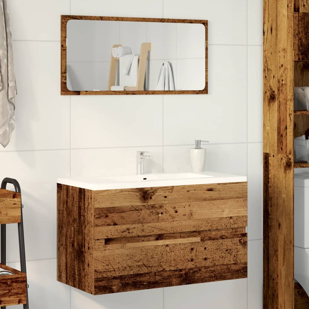 Badkamerwandkast 80x38,5x45 cm bewerkt hout oud houtkleurig is nu te koop bij PeponiXL, paradijselijk wonen!