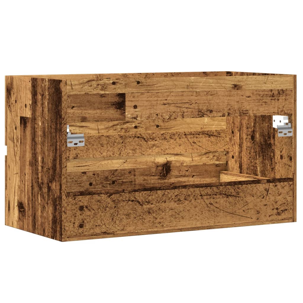 Badkamerwandkast 80x38,5x45 cm bewerkt hout oud houtkleurig is nu te koop bij PeponiXL, paradijselijk wonen!