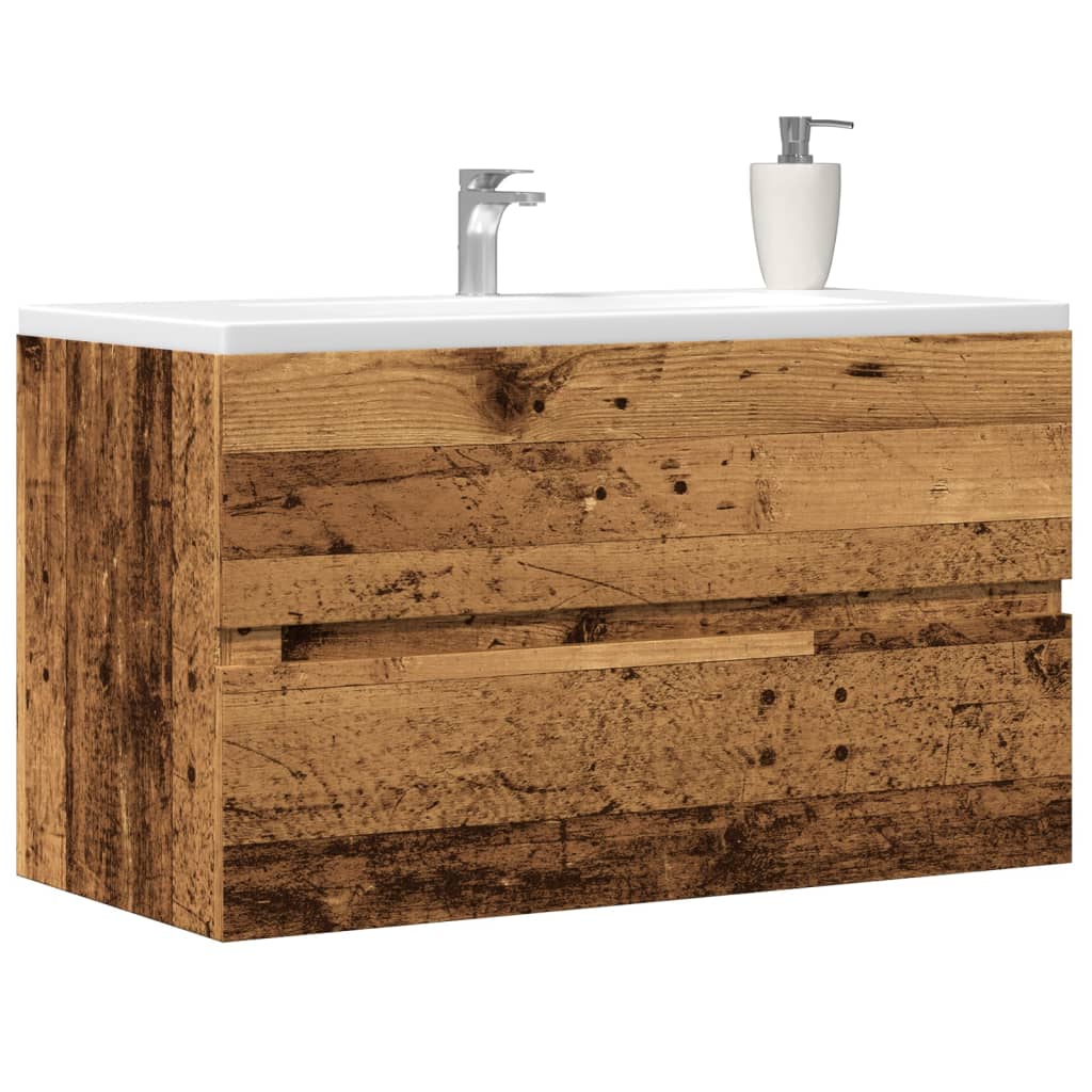 Badkamerwandkast 80x38,5x45 cm bewerkt hout oud houtkleurig is nu te koop bij PeponiXL, paradijselijk wonen!