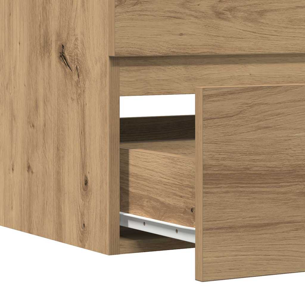 Badkamerwandkast 80x38,5x45 cm bewerkt hout artisanaal eiken is nu te koop bij PeponiXL, paradijselijk wonen!