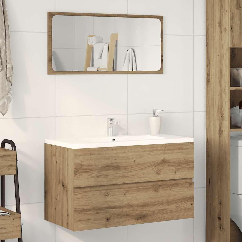 Badkamerwandkast 80x38,5x45 cm bewerkt hout artisanaal eiken is nu te koop bij PeponiXL, paradijselijk wonen!