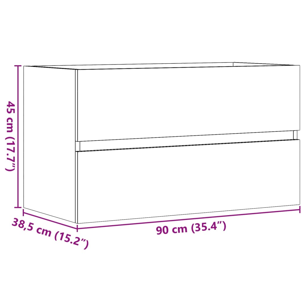Wastafelkast 90x38,5x45 cm spaanplaat betongrijs is nu te koop bij PeponiXL, paradijselijk wonen!
