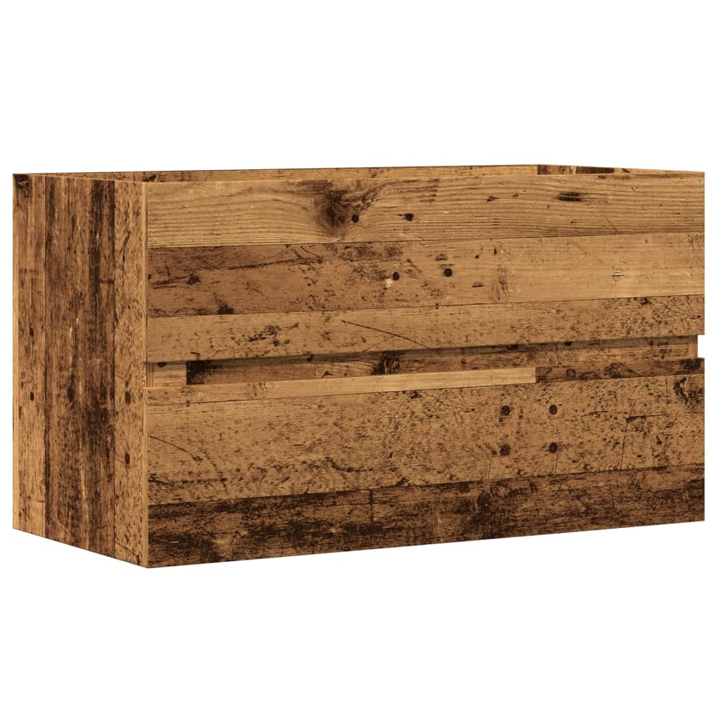 Wastafelkast 90x38,5x45 cm bewerkt hout oud houtkleurig is nu te koop bij PeponiXL, paradijselijk wonen!