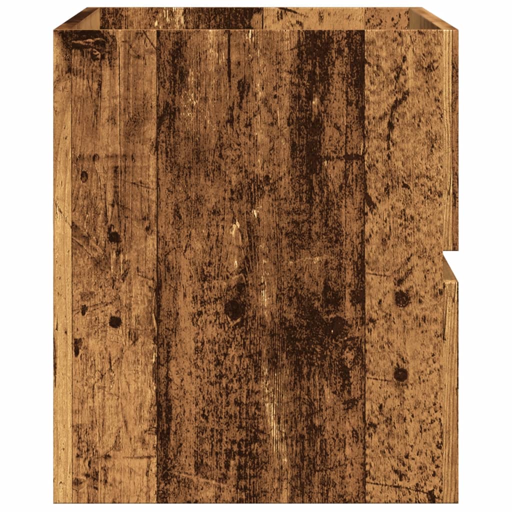 Wastafelkast 90x38,5x45 cm bewerkt hout oud houtkleurig is nu te koop bij PeponiXL, paradijselijk wonen!