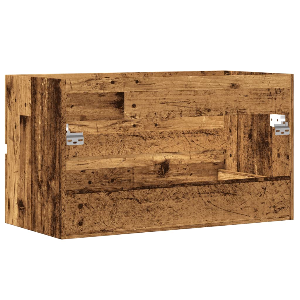 Wastafelkast 90x38,5x45 cm bewerkt hout oud houtkleurig is nu te koop bij PeponiXL, paradijselijk wonen!