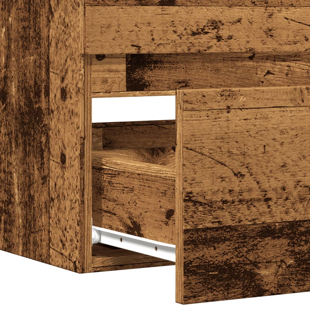 Wastafelkast 90x38,5x45 cm bewerkt hout oud houtkleurig is nu te koop bij PeponiXL, paradijselijk wonen!