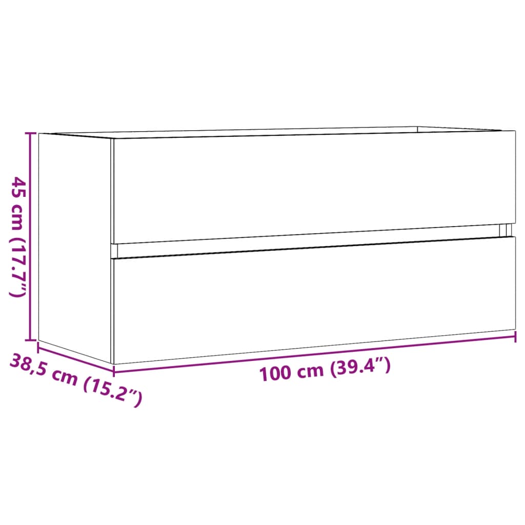Wastafelkast 100x38,5x45 cm spaanplaat betongrijs is nu te koop bij PeponiXL, paradijselijk wonen!