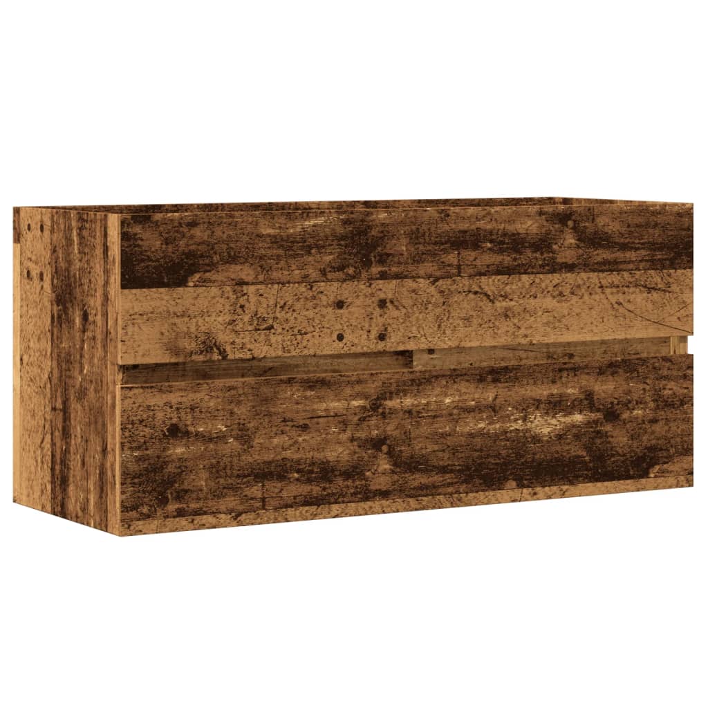 Wastafelkast 100x38,5x45 cm bewerkt hout oud houtkleurig is nu te koop bij PeponiXL, paradijselijk wonen!
