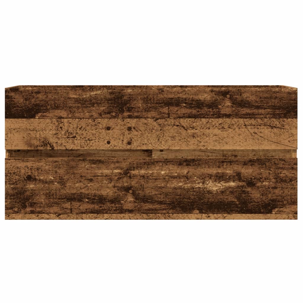 Wastafelkast 100x38,5x45 cm bewerkt hout oud houtkleurig is nu te koop bij PeponiXL, paradijselijk wonen!