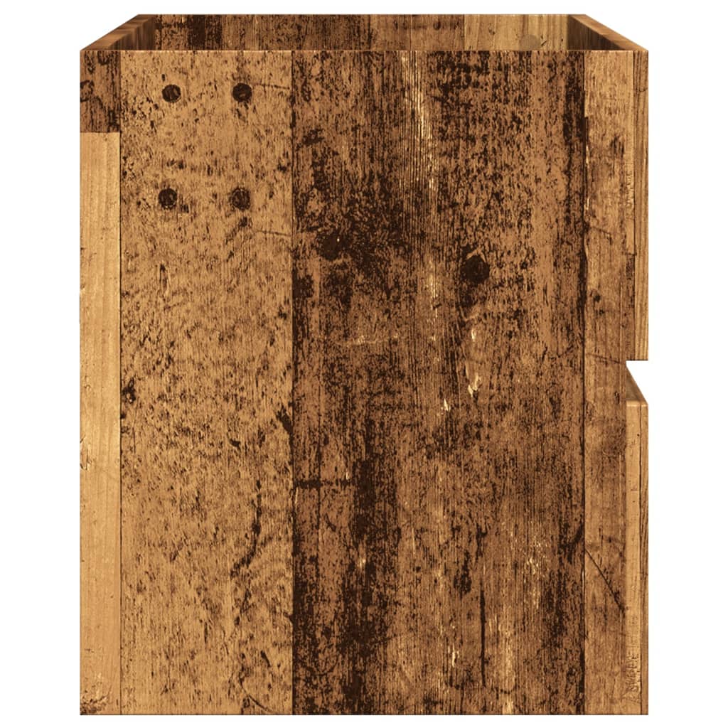 Wastafelkast 100x38,5x45 cm bewerkt hout oud houtkleurig is nu te koop bij PeponiXL, paradijselijk wonen!