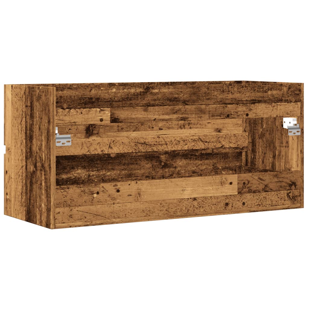 Wastafelkast 100x38,5x45 cm bewerkt hout oud houtkleurig is nu te koop bij PeponiXL, paradijselijk wonen!