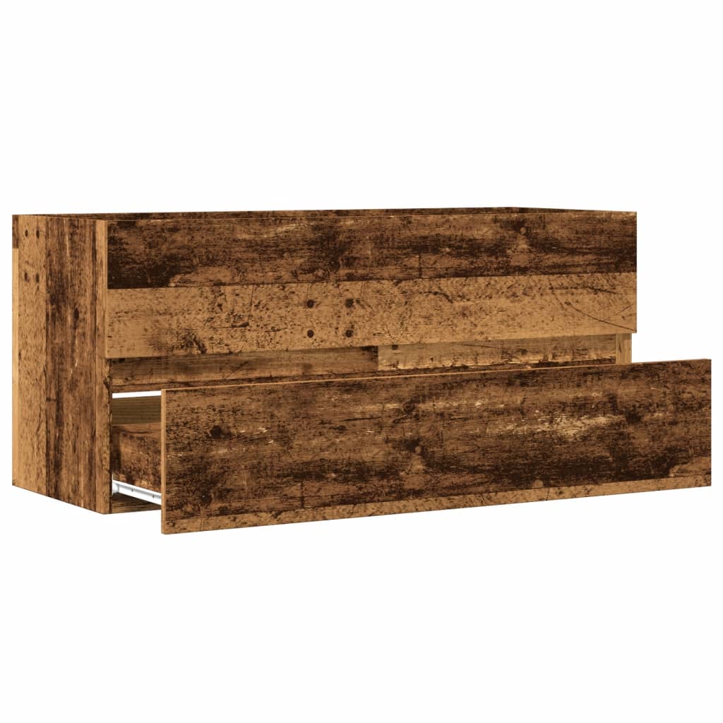 Wastafelkast 100x38,5x45 cm bewerkt hout oud houtkleurig is nu te koop bij PeponiXL, paradijselijk wonen!