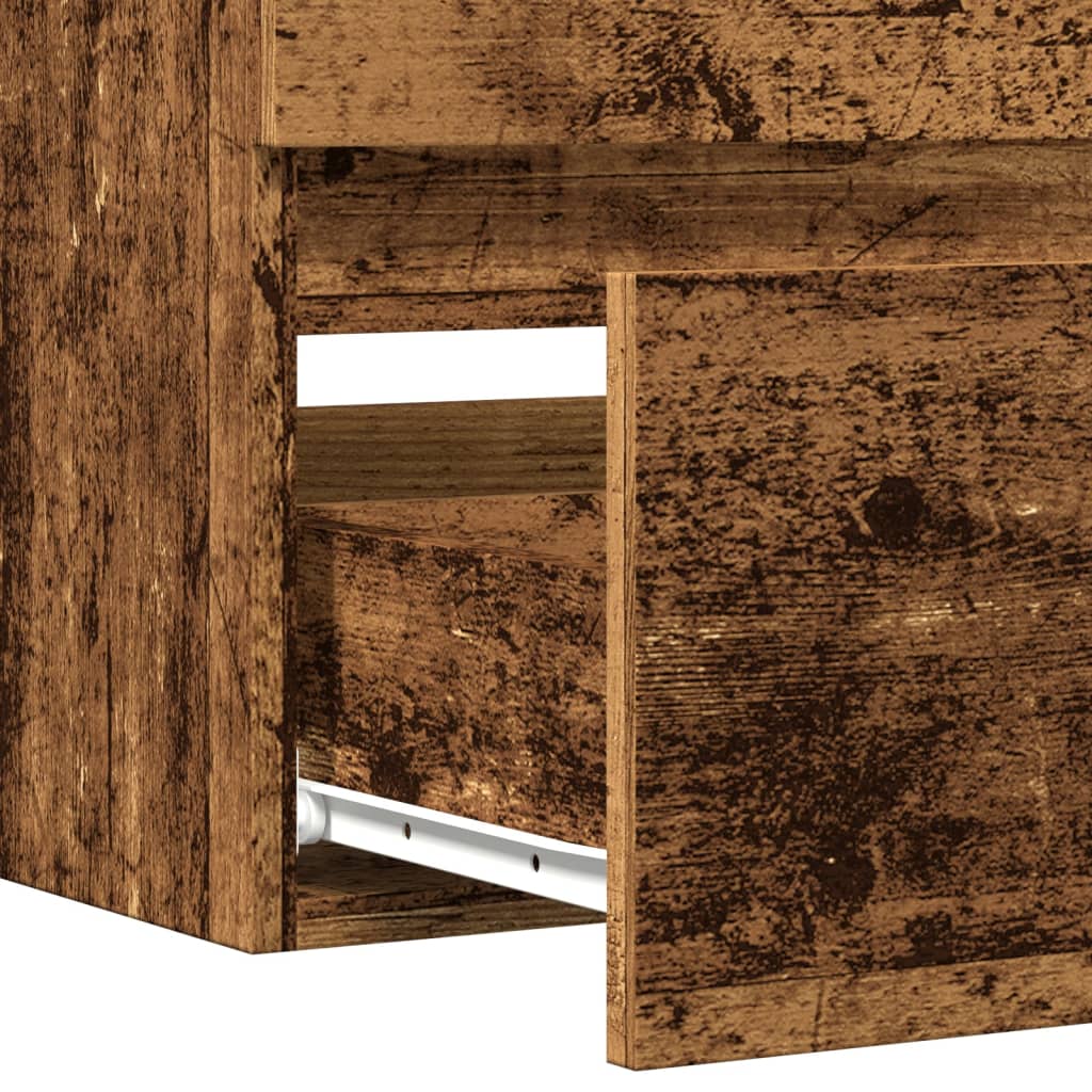 Wastafelkast 100x38,5x45 cm bewerkt hout oud houtkleurig is nu te koop bij PeponiXL, paradijselijk wonen!