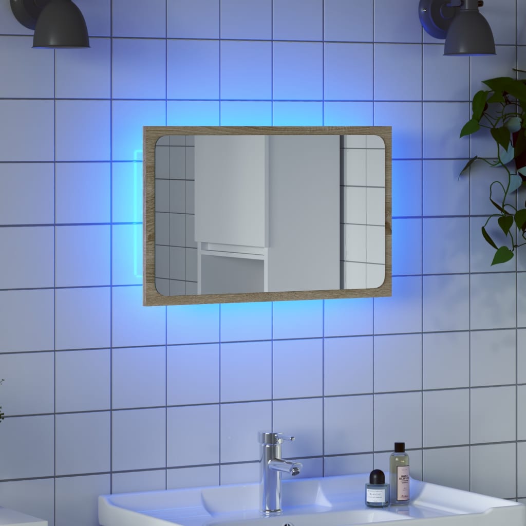 Badkamerkast met spiegel en LED 60x8,5x38 cm betongrijs is nu te koop bij PeponiXL, paradijselijk wonen!