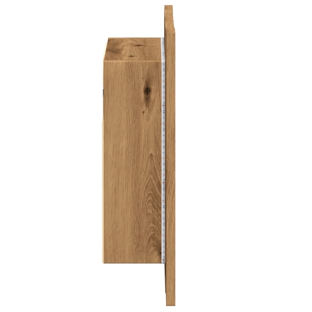 Badkamerspiegelkast LED 40x12x45 cm bewerkt hout artisan eiken is nu te koop bij PeponiXL, paradijselijk wonen!