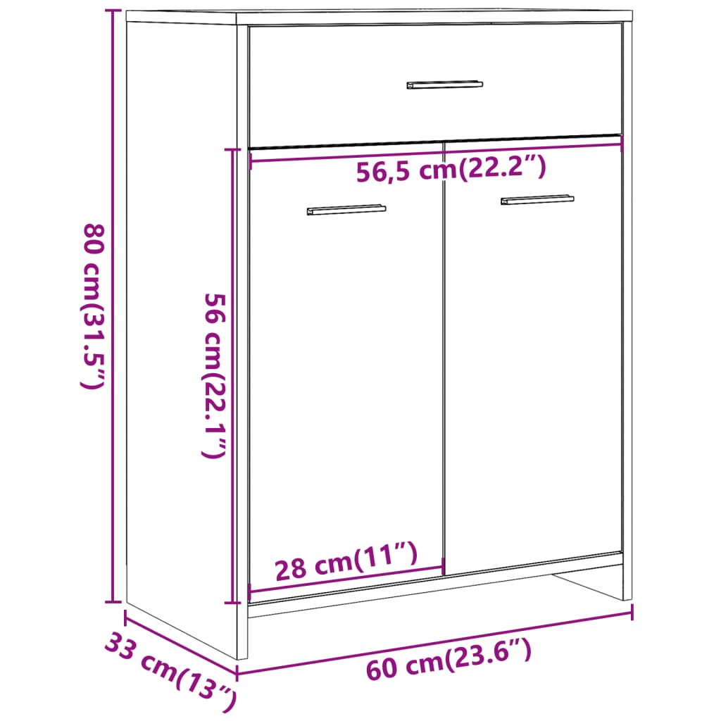 Badkamerkast 60x33x80 cm spaanplaat betongrijs is nu te koop bij PeponiXL, paradijselijk wonen!