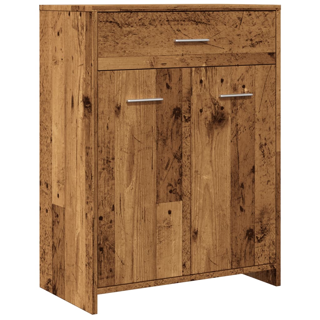 Badkamerkast 60x33x80 cm bewerkt hout oud houtkleurig is nu te koop bij PeponiXL, paradijselijk wonen!