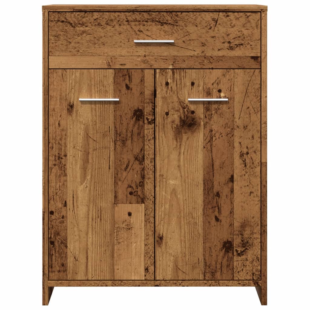 Badkamerkast 60x33x80 cm bewerkt hout oud houtkleurig is nu te koop bij PeponiXL, paradijselijk wonen!