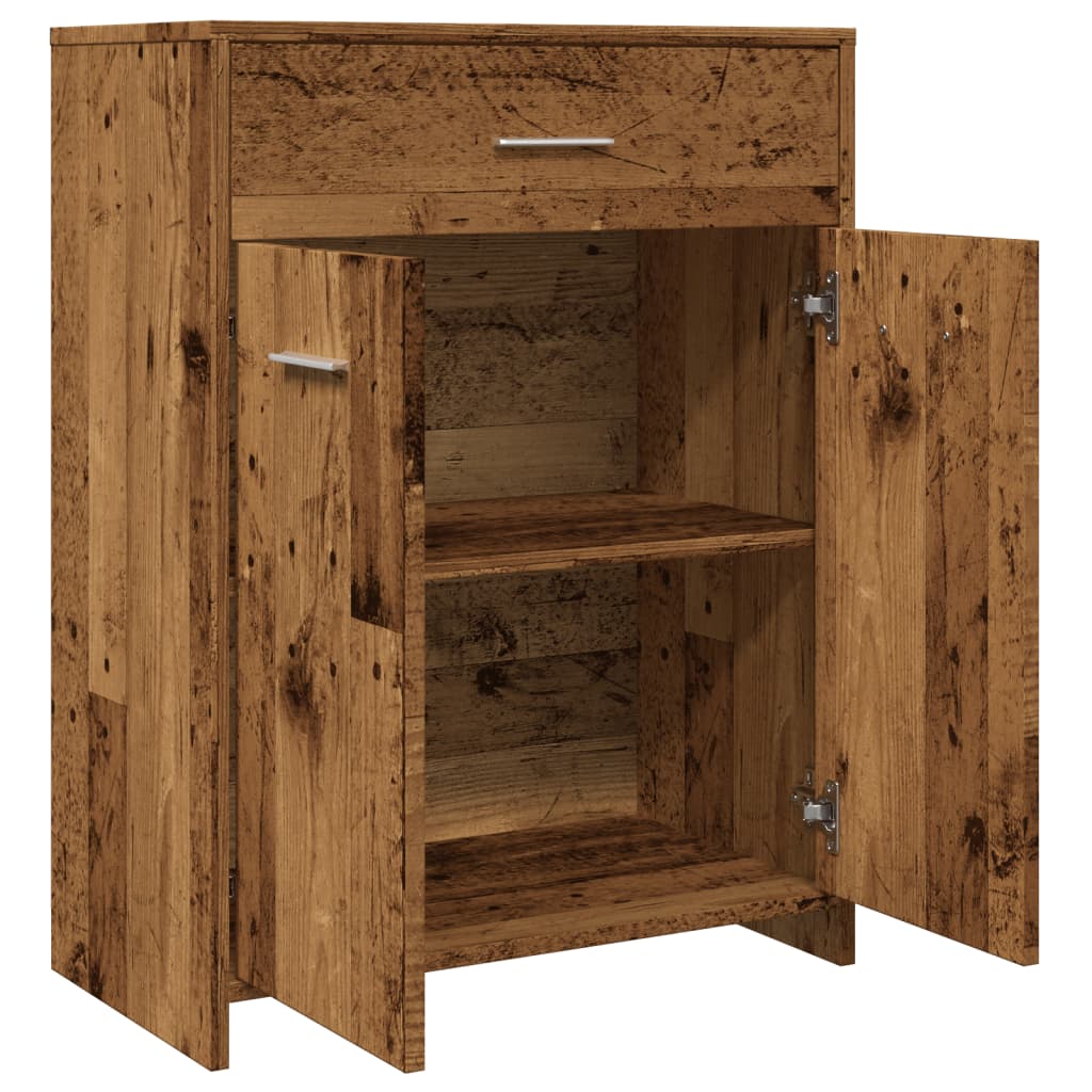 Badkamerkast 60x33x80 cm bewerkt hout oud houtkleurig is nu te koop bij PeponiXL, paradijselijk wonen!