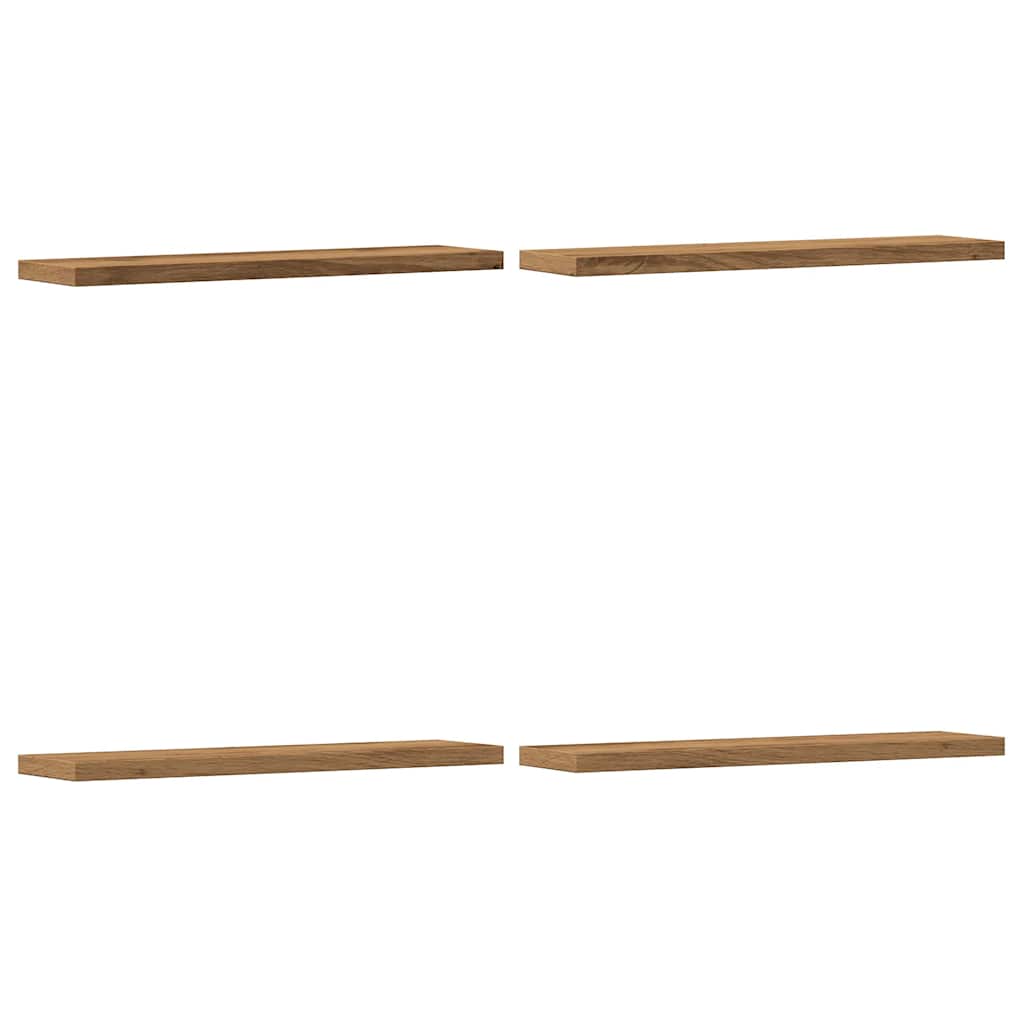Wandschappen 4 st 40x10x1,5 cm bewerkt hout artisanaal eiken is nu te koop bij PeponiXL, paradijselijk wonen!