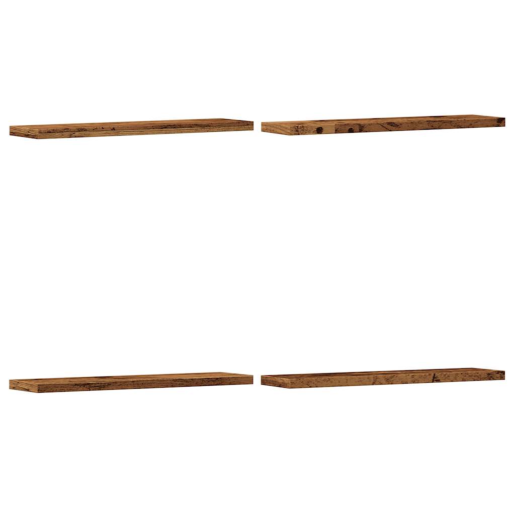 Wandschappen 4 st 40x20x1,5 cm bewerkt hout oud houtkleurig is nu te koop bij PeponiXL, paradijselijk wonen!