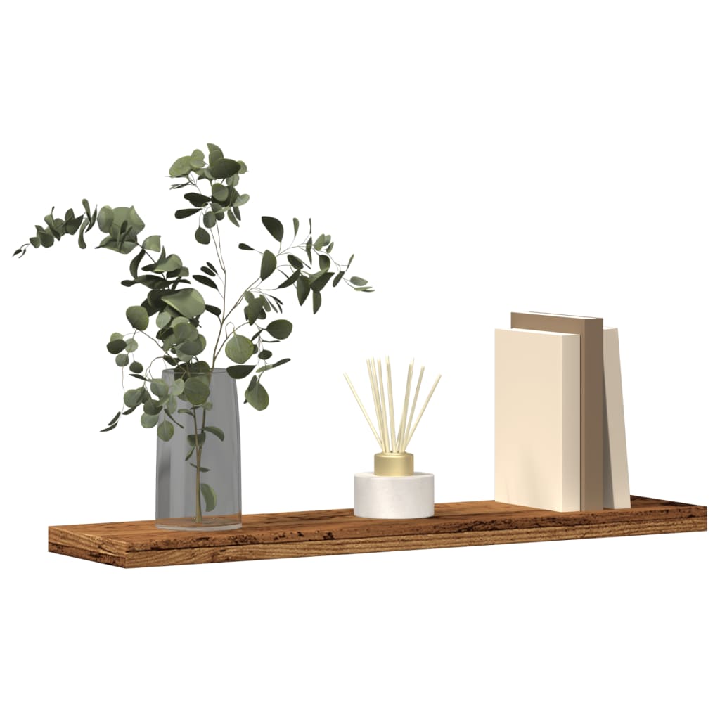 Wandschappen 4 st 40x20x1,5 cm bewerkt hout oud houtkleurig is nu te koop bij PeponiXL, paradijselijk wonen!