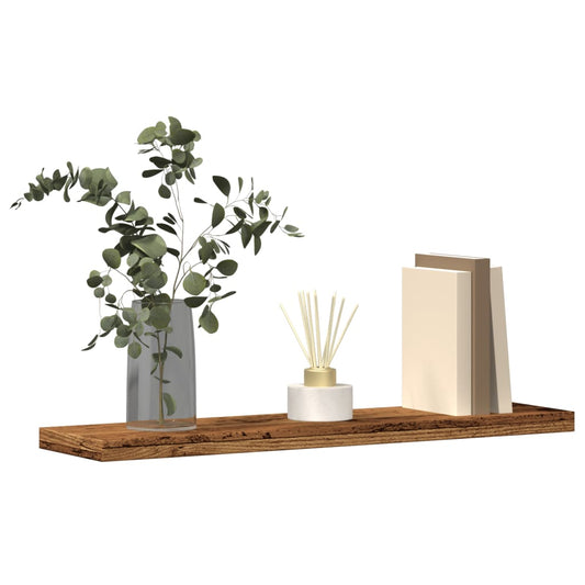 Wandschappen 4 st 40x20x1,5 cm bewerkt hout oud houtkleurig is nu te koop bij PeponiXL, paradijselijk wonen!