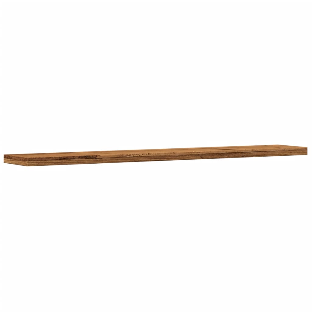 Wandschappen 4 st 60x10x1,5 cm bewerkt hout oud houtkleurig is nu te koop bij PeponiXL, paradijselijk wonen!