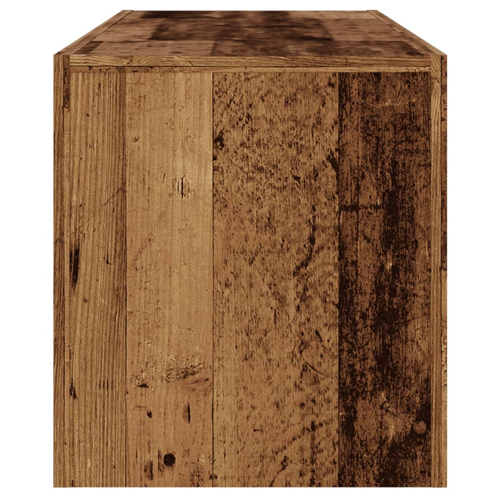 Tv-meubel met LED 120x36,5x40 cm bewerkt hout oud hout is nu te koop bij PeponiXL, paradijselijk wonen!