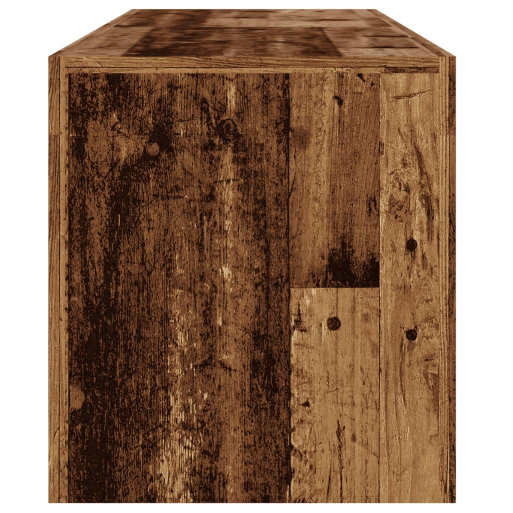 Tv-meubel met LED 140x36,5x40 cm bewerkt hout oud hout is nu te koop bij PeponiXL, paradijselijk wonen!