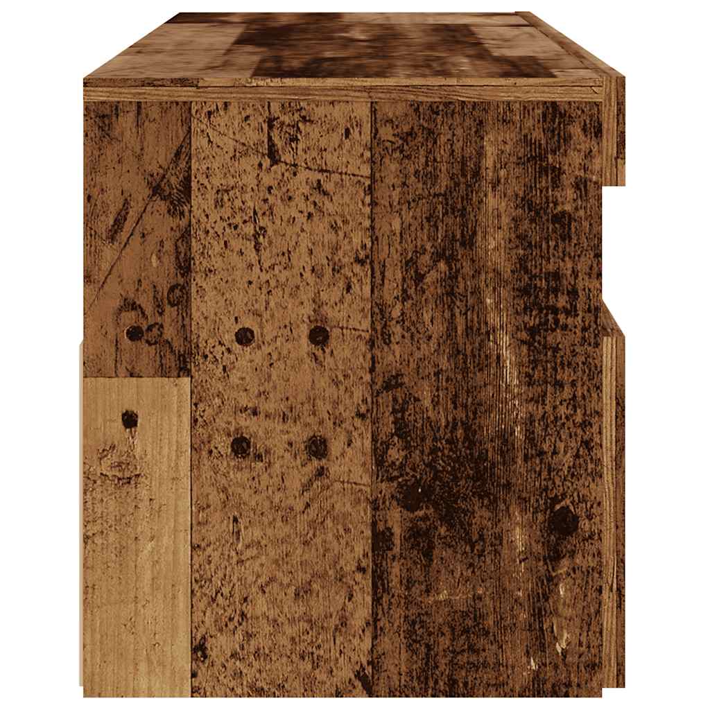 Tv-meubel met LED 120x35x40 cm bewerkt hout oud hout is nu te koop bij PeponiXL, paradijselijk wonen!