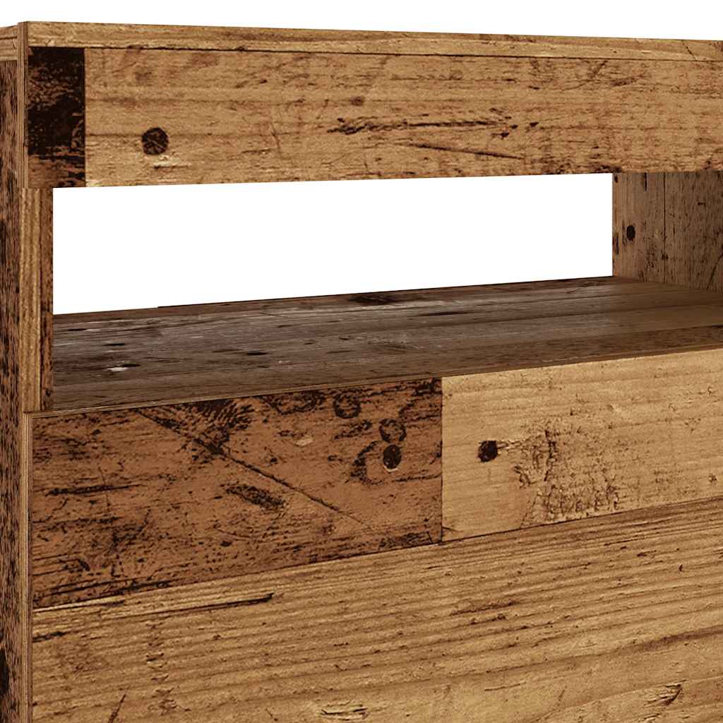 Tv-meubel met LED 120x35x40 cm bewerkt hout oud hout is nu te koop bij PeponiXL, paradijselijk wonen!