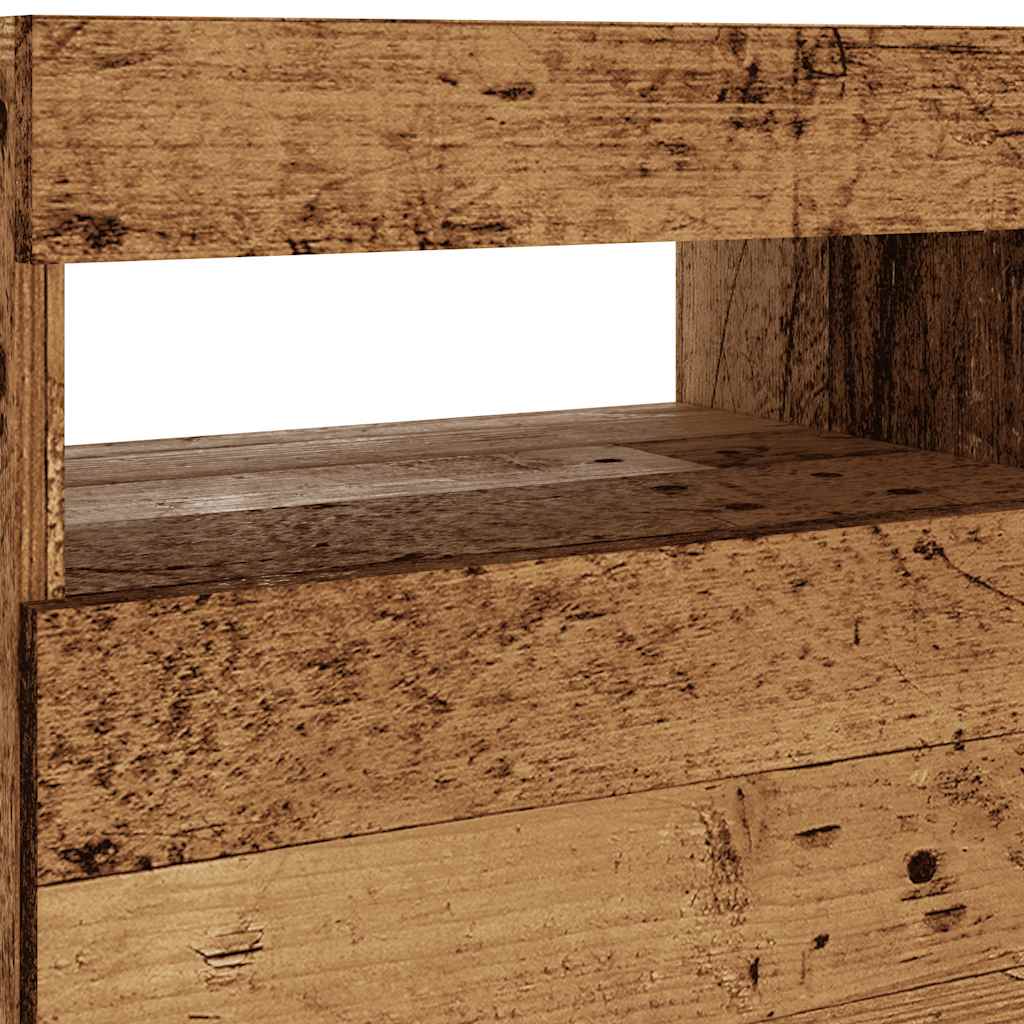 Tv-meubel met LED 90x35x40 cm bewerkt hout oud hout is nu te koop bij PeponiXL, paradijselijk wonen!