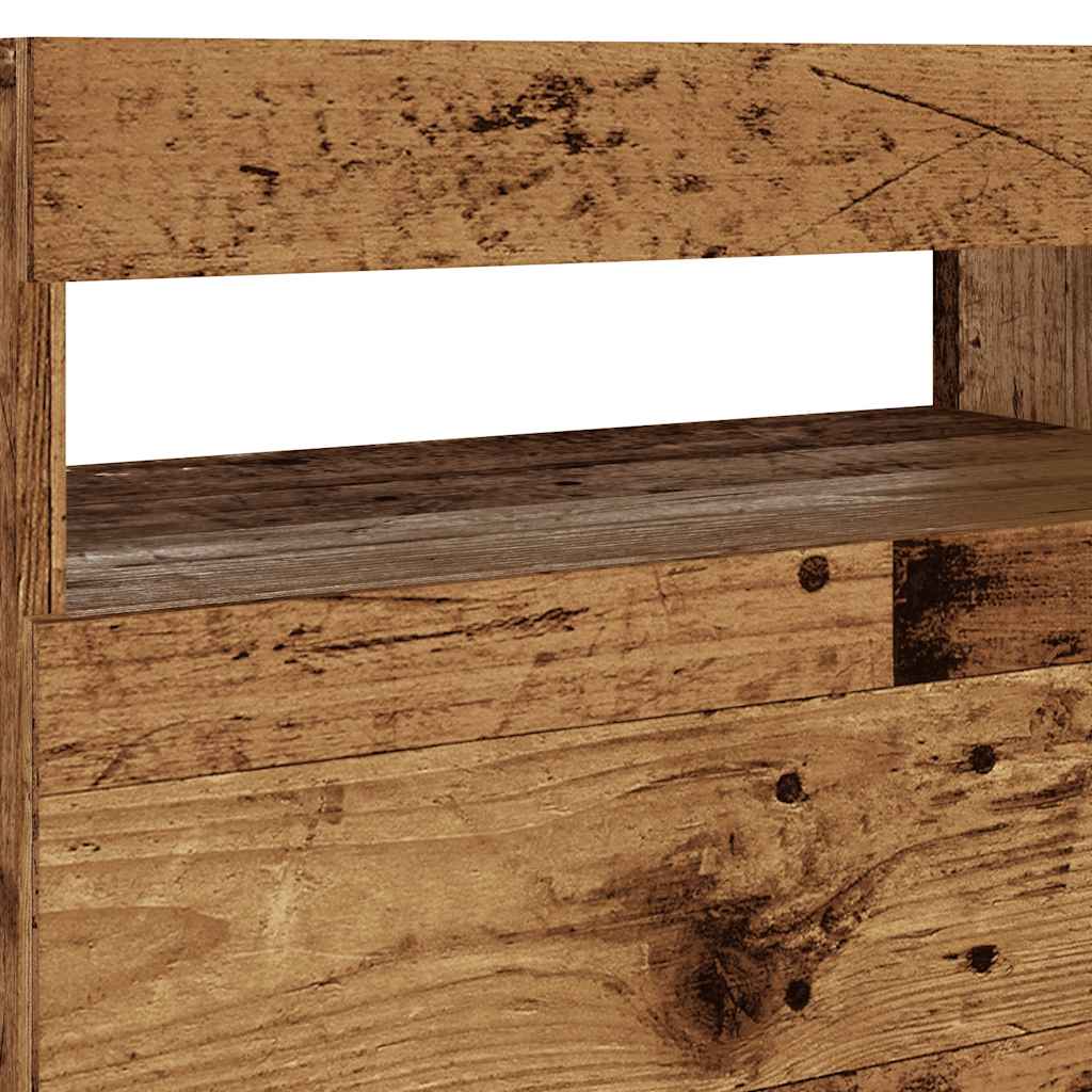 Tv-meubel met LED 60x35x40 cm bewerkt hout oud hout is nu te koop bij PeponiXL, paradijselijk wonen!