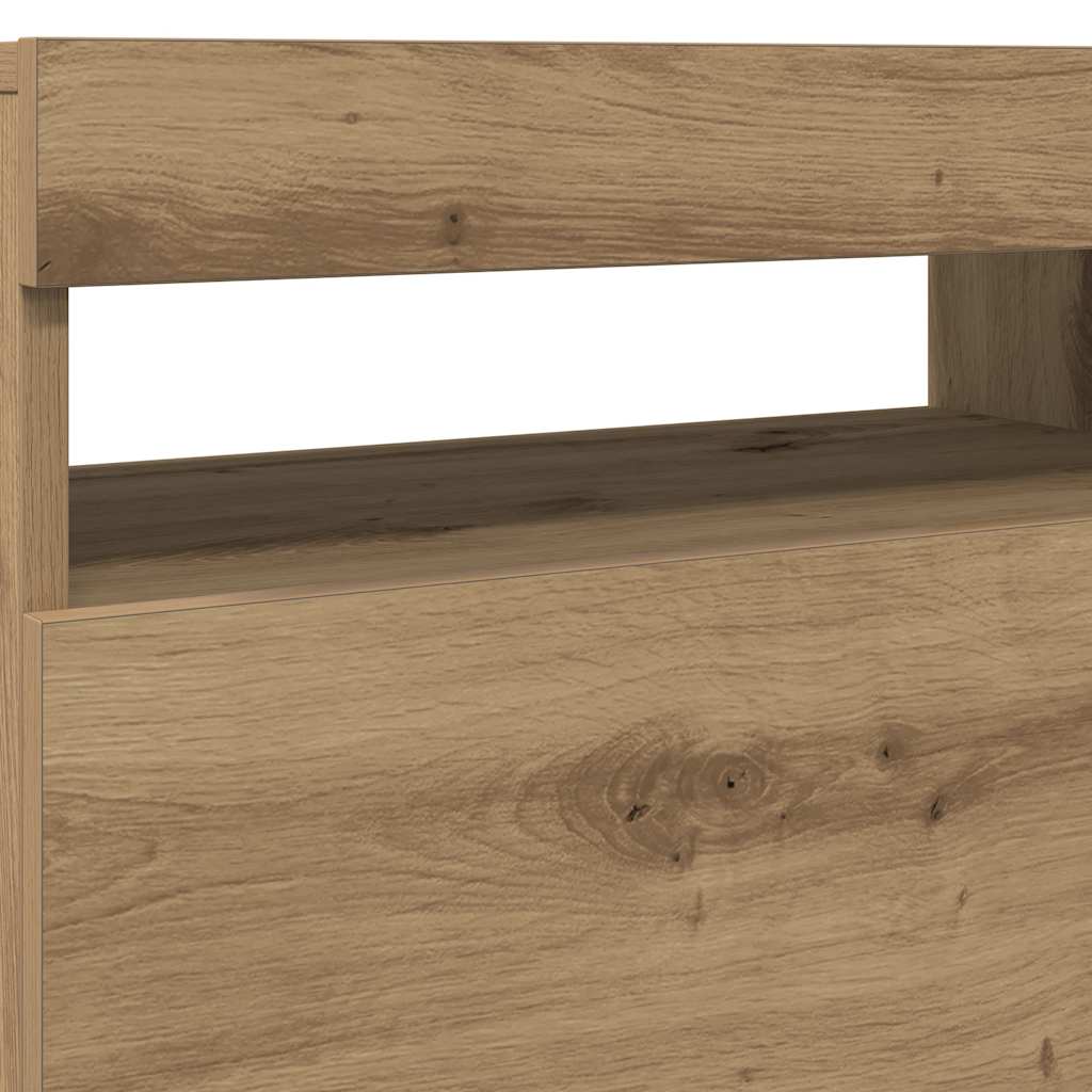 Tv-meubels met LED 2 st bewerkt hout artisanaal eiken is nu te koop bij PeponiXL, paradijselijk wonen!