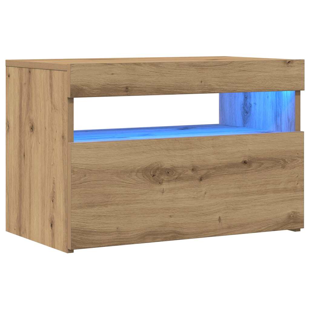 Tv-meubels met LED 2 st bewerkt hout artisanaal eiken is nu te koop bij PeponiXL, paradijselijk wonen!