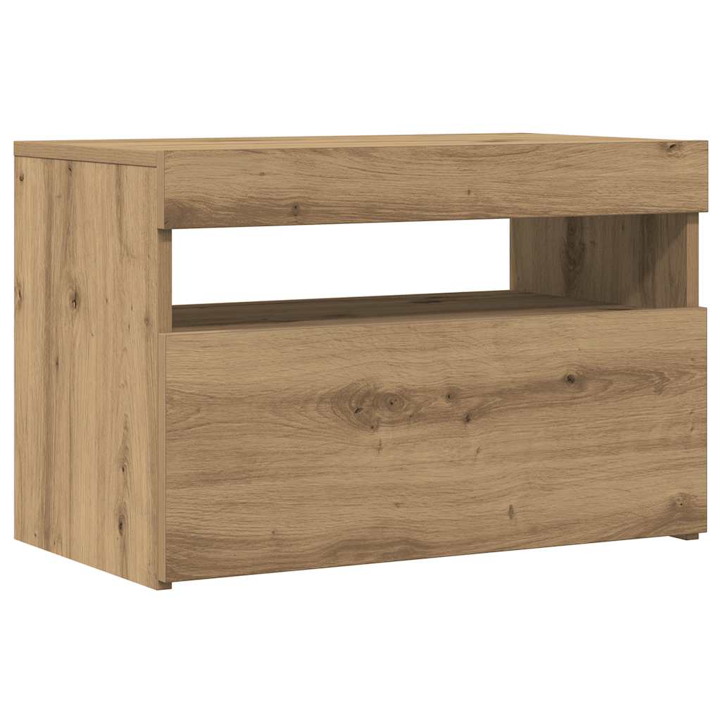 Tv-meubels met LED 2 st bewerkt hout artisanaal eiken is nu te koop bij PeponiXL, paradijselijk wonen!