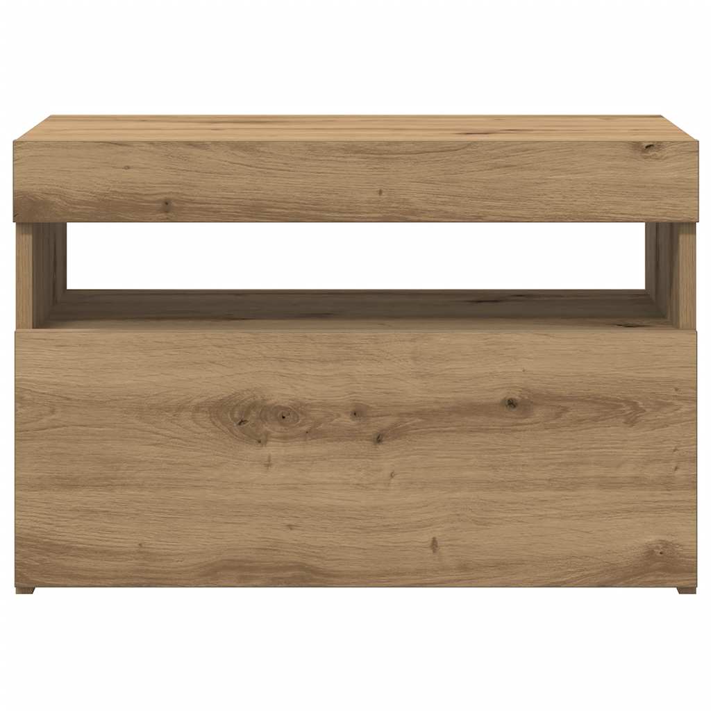 Tv-meubels met LED 2 st bewerkt hout artisanaal eiken is nu te koop bij PeponiXL, paradijselijk wonen!