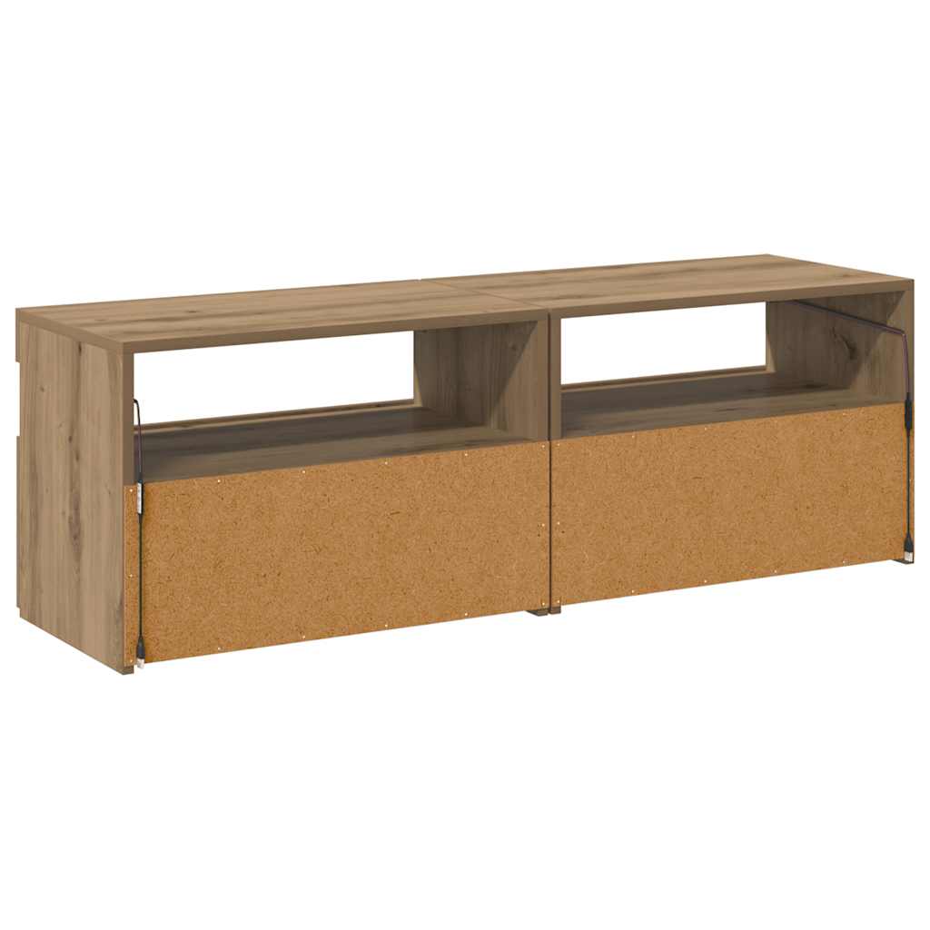 Tv-meubels met LED 2 st bewerkt hout artisanaal eiken is nu te koop bij PeponiXL, paradijselijk wonen!