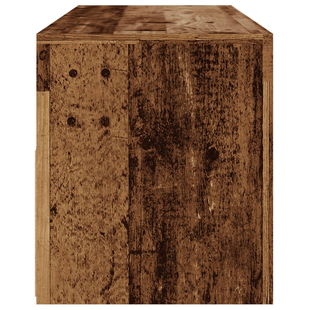 Tv-meubel met LED 120x35x40 cm bewerkt hout oud hout is nu te koop bij PeponiXL, paradijselijk wonen!