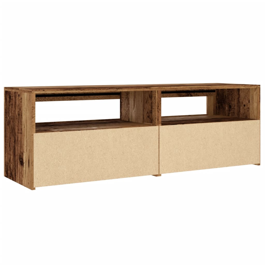 Tv-meubel met LED 120x35x40 cm bewerkt hout oud hout is nu te koop bij PeponiXL, paradijselijk wonen!