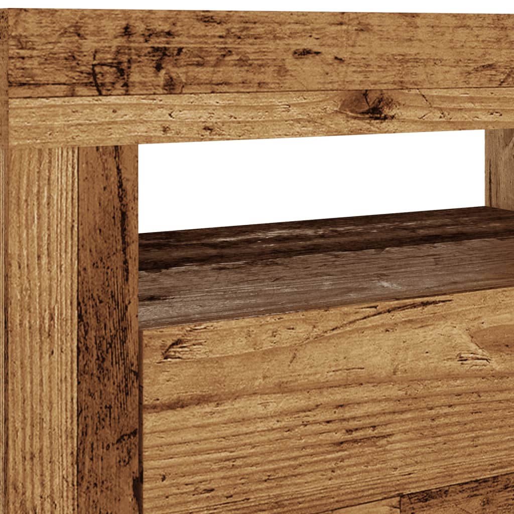 Tv-meubel met LED 120x35x40 cm bewerkt hout oud hout is nu te koop bij PeponiXL, paradijselijk wonen!