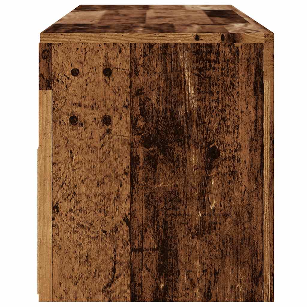 Tv-meubel met LED 120x35x40 cm bewerkt hout oud hout is nu te koop bij PeponiXL, paradijselijk wonen!