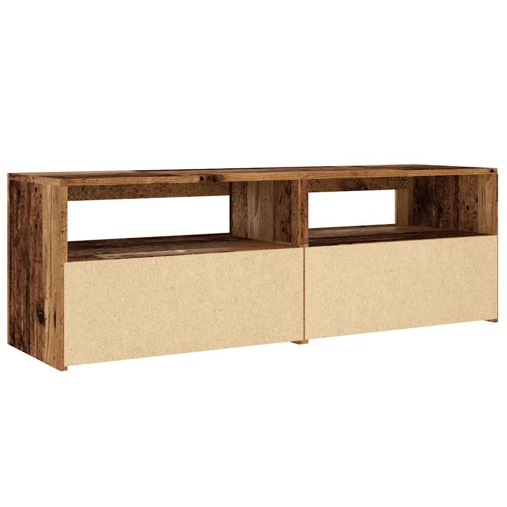 Tv-meubel met LED 120x35x40 cm bewerkt hout oud hout is nu te koop bij PeponiXL, paradijselijk wonen!