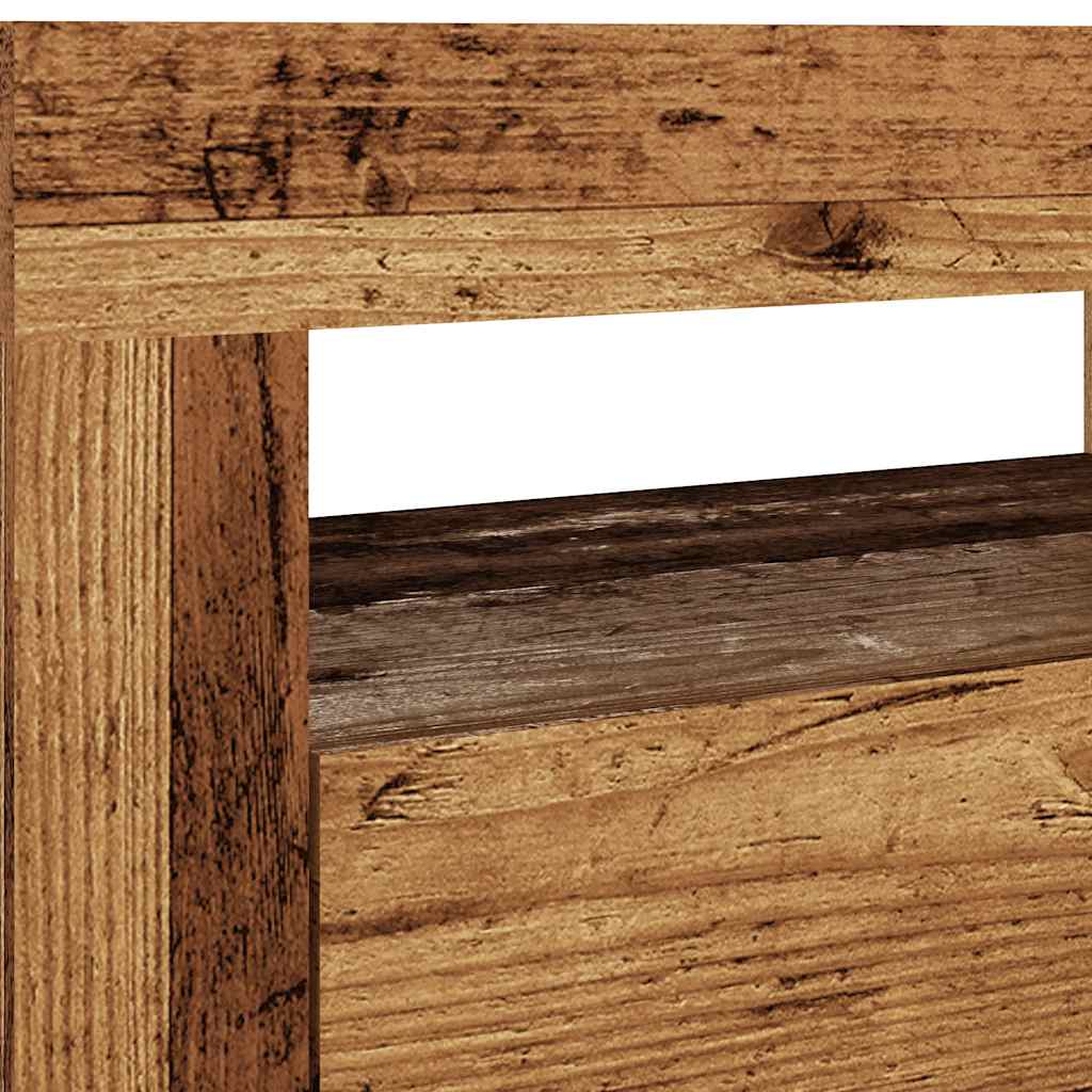 Tv-meubel met LED 120x35x40 cm bewerkt hout oud hout is nu te koop bij PeponiXL, paradijselijk wonen!