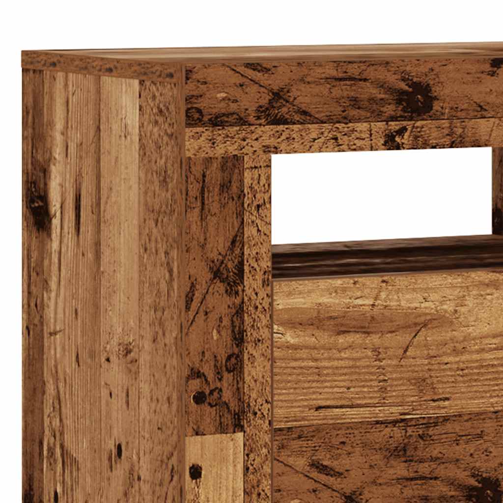 Tv-meubel met LED 90x35x40 cm bewerkt hout oud hout is nu te koop bij PeponiXL, paradijselijk wonen!