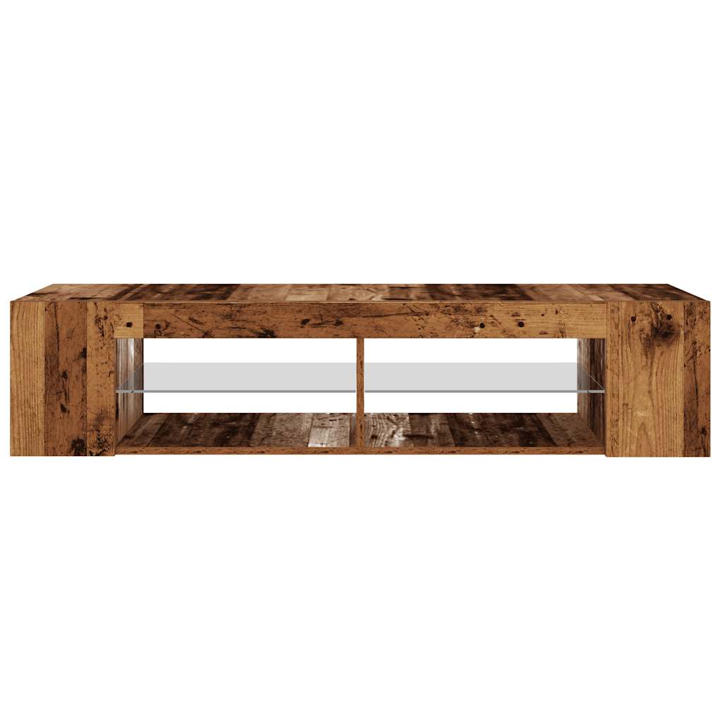 Tv-meubel met LED 135x39x30 cm bewerkt hout oud hout is nu te koop bij PeponiXL, paradijselijk wonen!