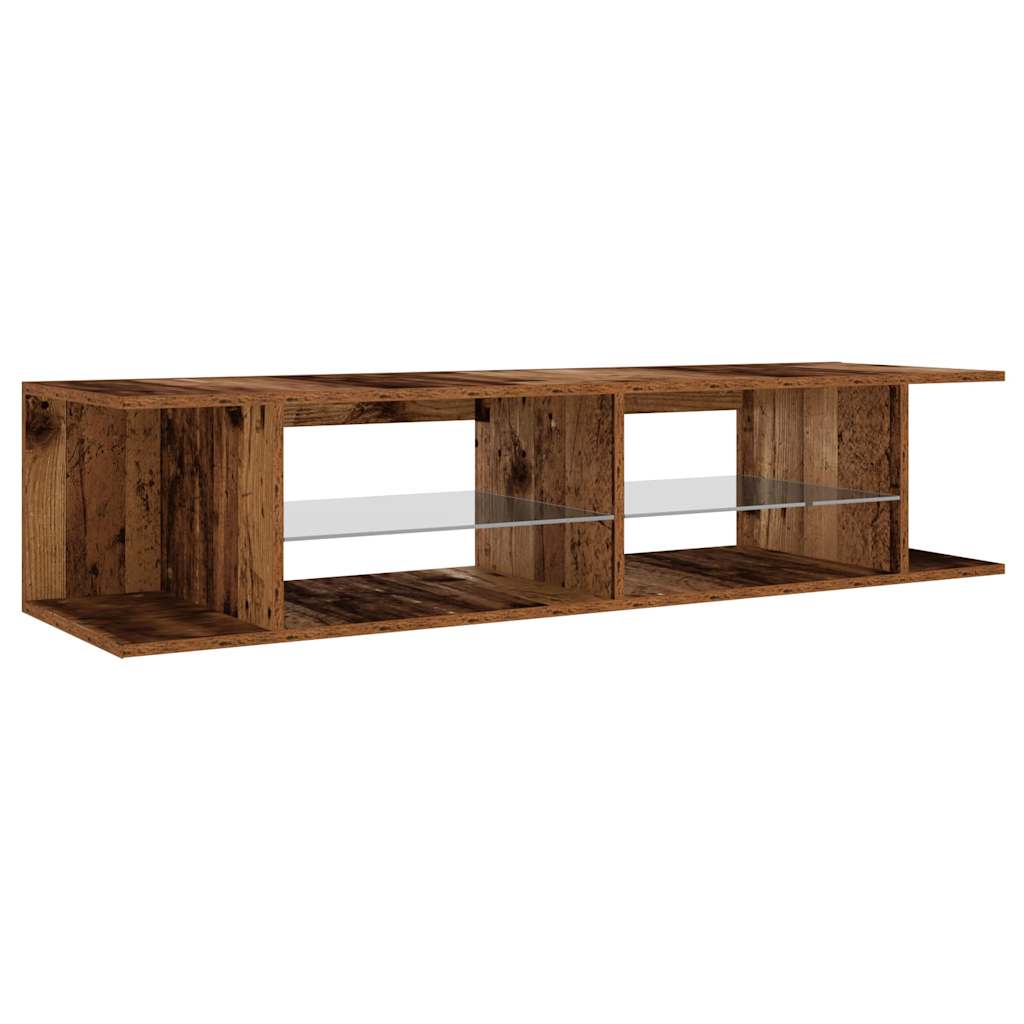 Tv-meubel met LED 135x39x30 cm bewerkt hout oud hout is nu te koop bij PeponiXL, paradijselijk wonen!