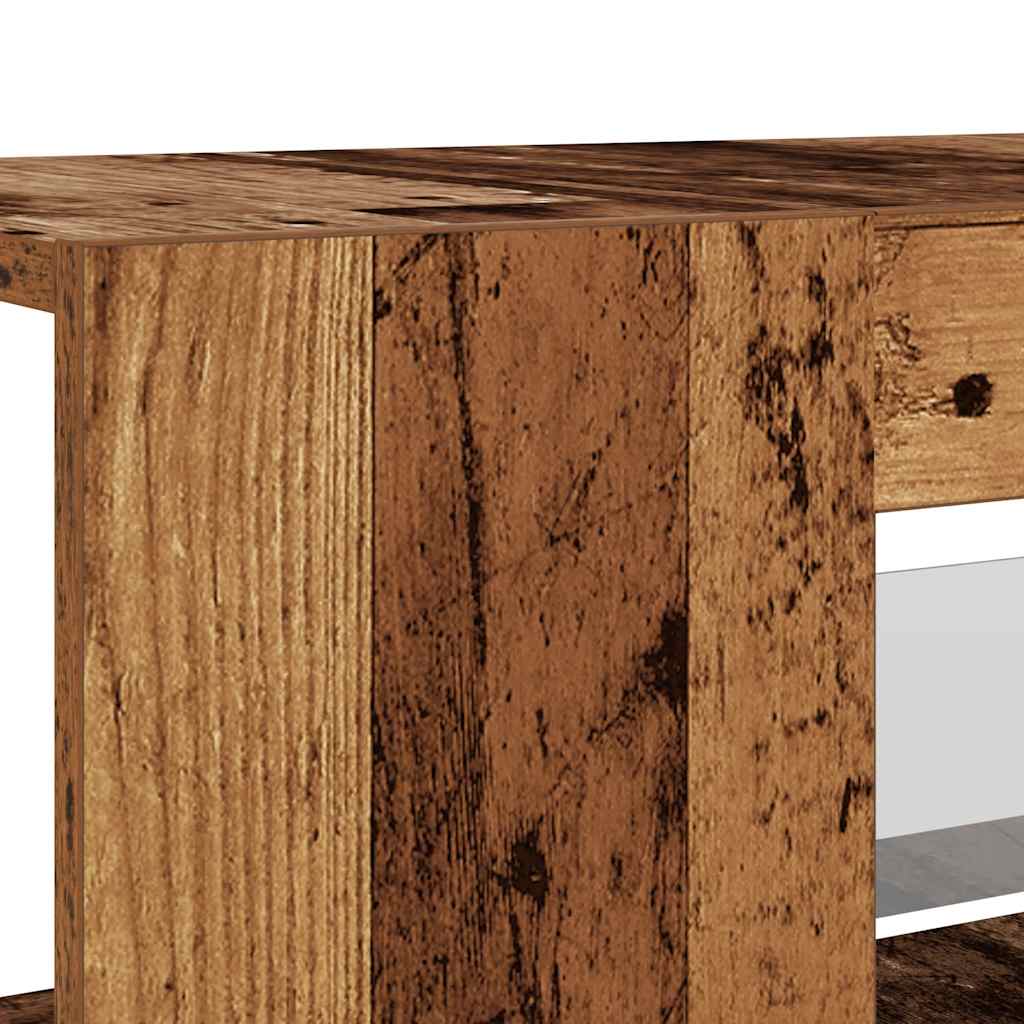 Tv-meubel met LED 135x39x30 cm bewerkt hout oud hout is nu te koop bij PeponiXL, paradijselijk wonen!