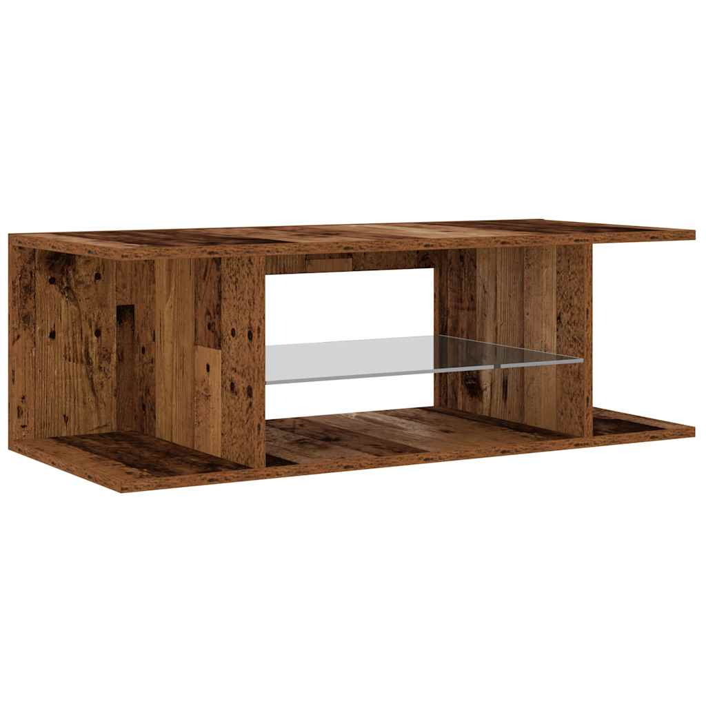 Tv-meubel met LED 90x39x30 cm bewerkt hout oud hout is nu te koop bij PeponiXL, paradijselijk wonen!